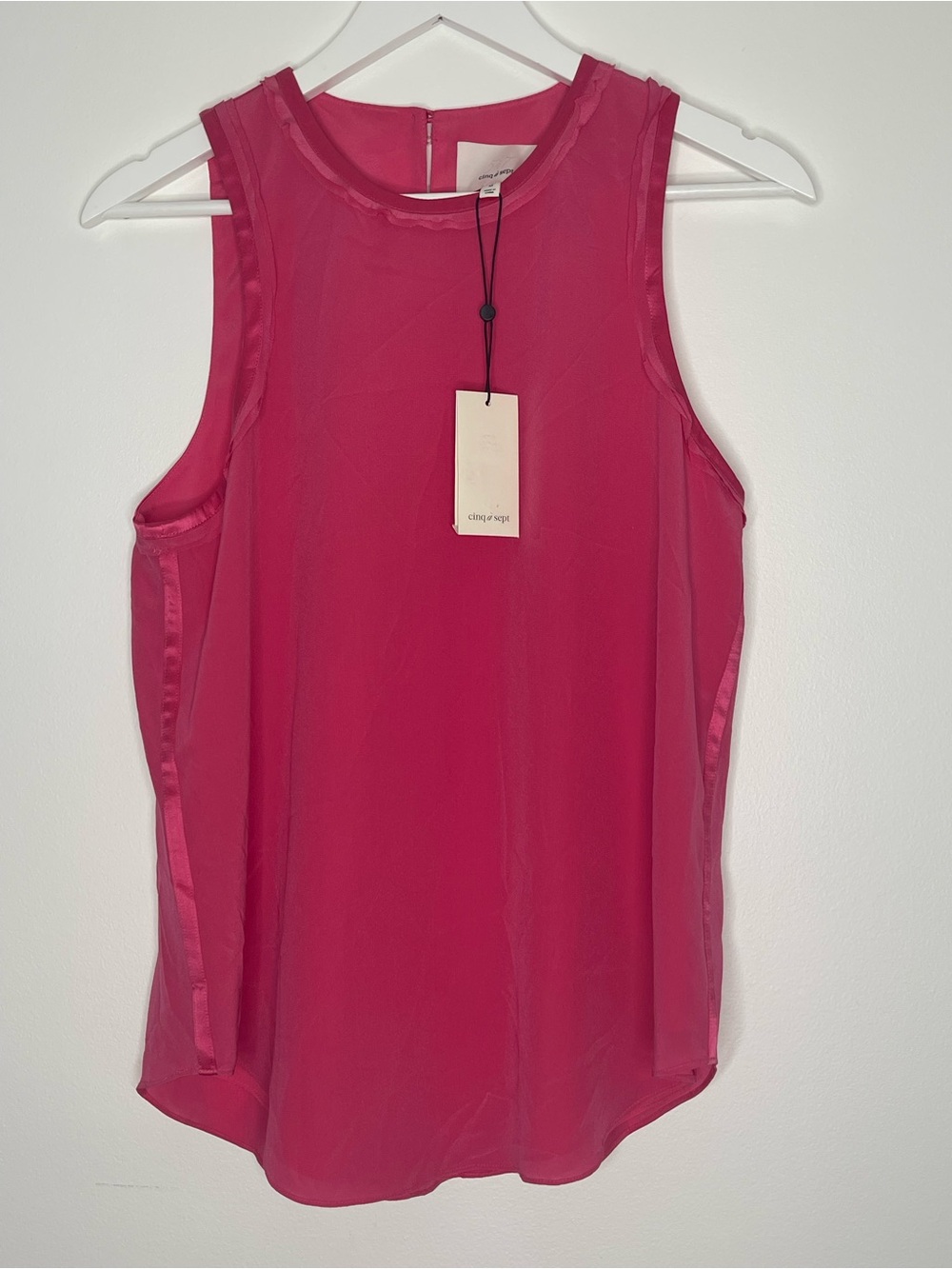 cinq a sept Silk Hot Pink Sleeveless Chiffon Camisole Size M New